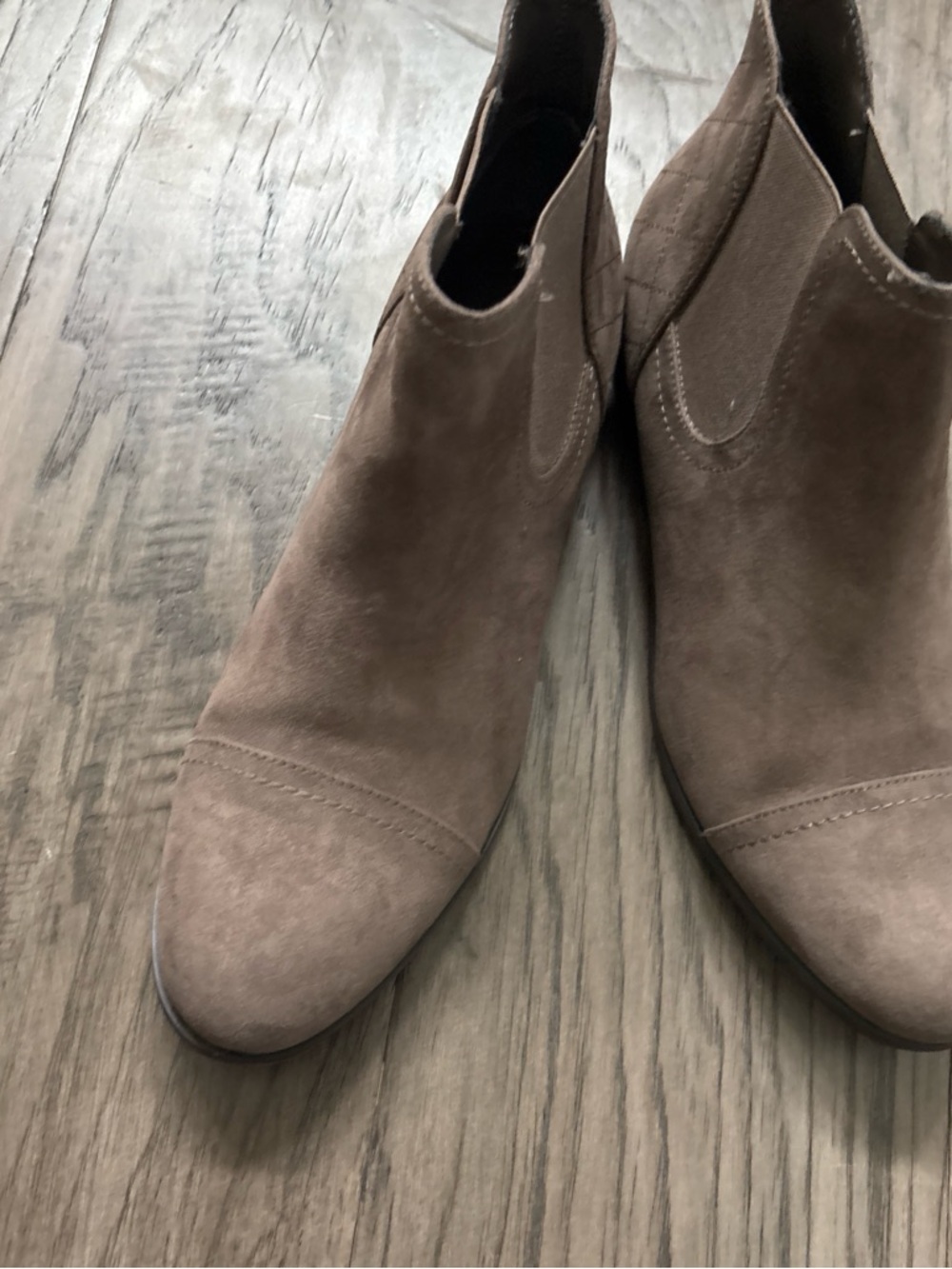 Women's Taupe Suede Ankle Booties